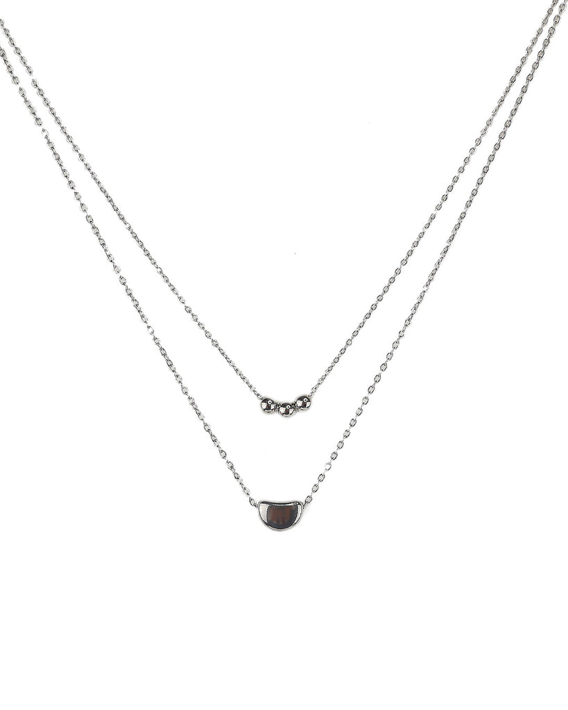 Διπλή αλυσίδα λαιμού DJ-011 - Ασημί