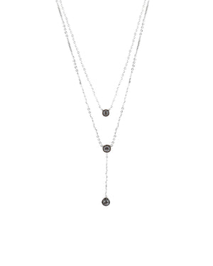 Διπλή αλυσίδα λαιμού DJ-010 - Ασημί