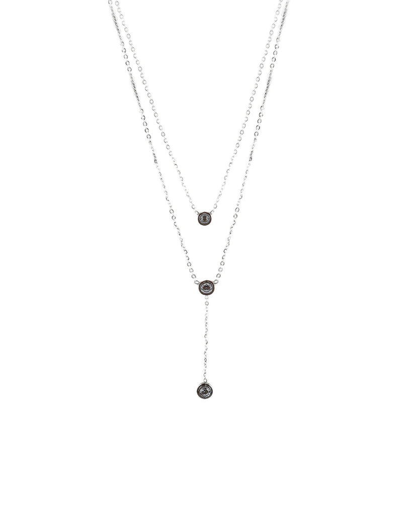 Διπλή αλυσίδα λαιμού DJ-010 - Ασημί