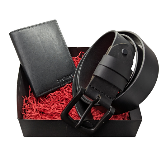 Ανδρικό Σετ Δώρου SD072 με Πορτοφόλι και Ζώνη Black