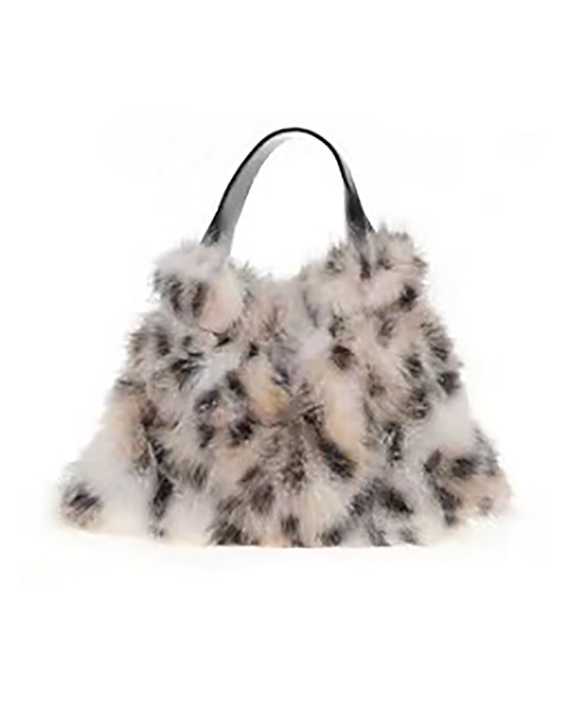 Γούνινη τσάντα QS-02 - Ασπρο/Μαύρο