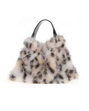 Γούνινη τσάντα QS-02 - Ασπρο/Μαύρο
