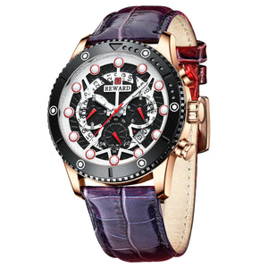 Reward R83011 Purple Ρολόι με Μαύρο Καντράν και Δίχρωμο Λουράκι