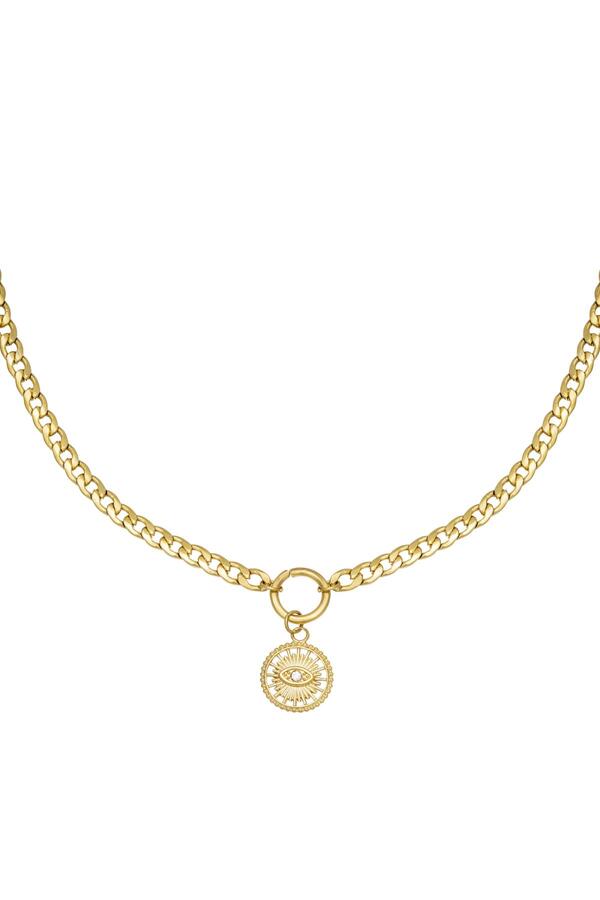 Κολιέ ηλιακό ρολόι σε χρυσό χρώμα από ανοξείδωτο ατσάλι