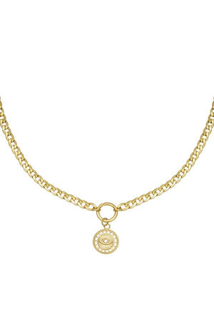 Κολιέ ηλιακό ρολόι σε χρυσό χρώμα από ανοξείδωτο ατσάλι