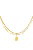 Κολιέ Handeye σε χρυσό χρώμα από ανοξείδωτο ατσάλι με διπλή αλυσίδα