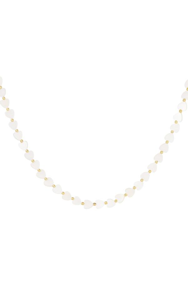 Κολιέ με χάντρες καρδιά από κοχύλια σε άσπρο χρώμα