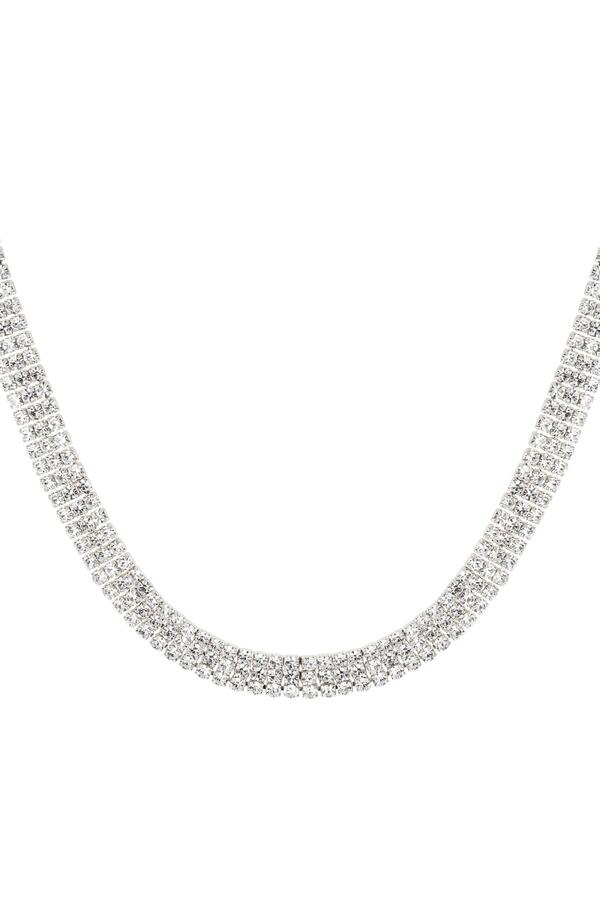 Κολιέ με στρας σε ασημί χρώμα