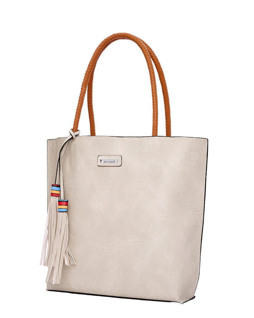 Τσάντα ώμου με νεσεσέρ - KX8061 - Μπέζ