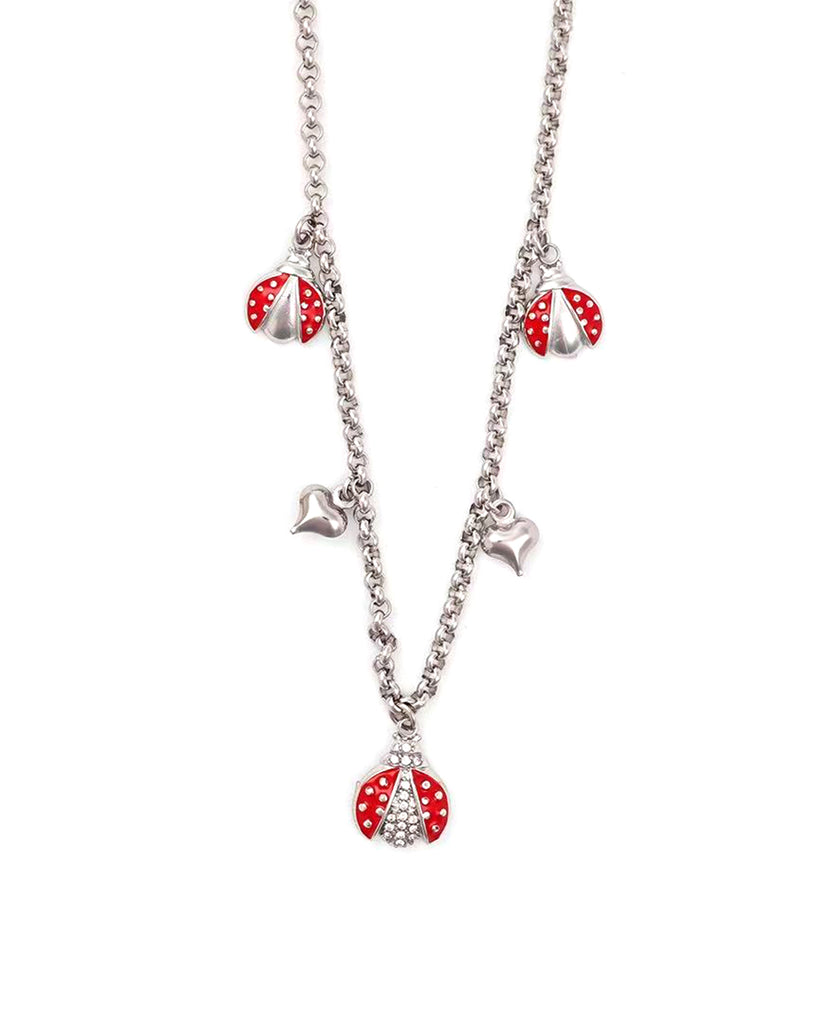 Κρεμαστό λαιμού με διακοσμητική πασχαλίτσα AA-K275 - Ασημί