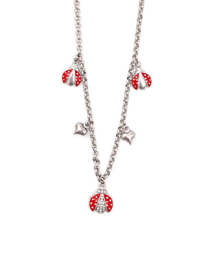 Κρεμαστό λαιμού με διακοσμητική πασχαλίτσα AA-K275 - Ασημί