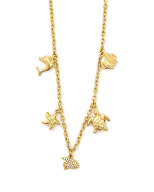 Κρεμαστό λαιμού με διακοσμητικό ψαρακι AA-K270 - Χρυσό