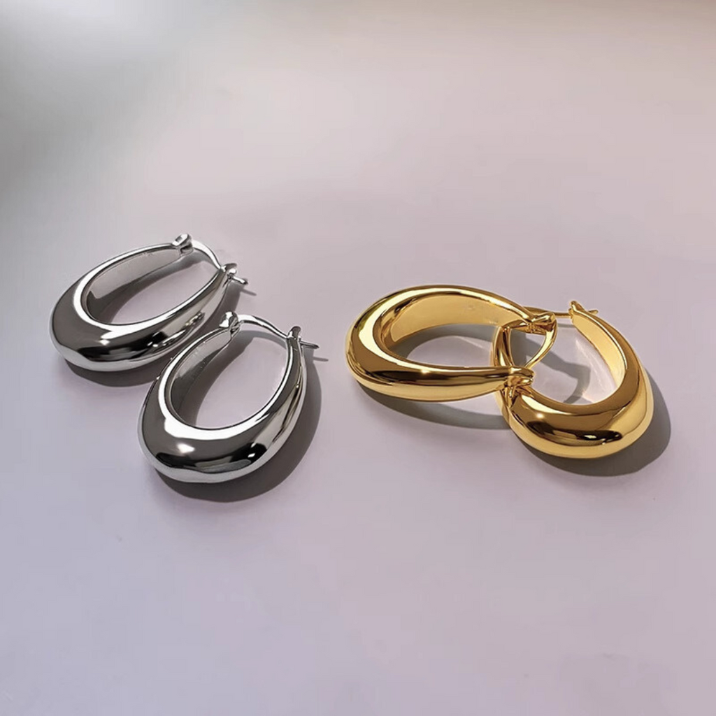 Σκουλαρίκια LM1014 Σχήμα Οβάλ Χρυσά Gold