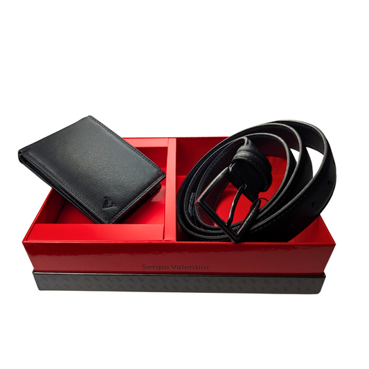 Ανδρικό Σετ Δώρου SD070 με Πορτοφόλι και Ζώνη Black