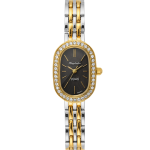 Vintage Γυναικείο Ρολόι Dama Gold Black με Χρυσό Μεταλλικό Μπρασελέ