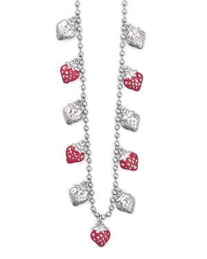 Κρεμαστό λαιμού με διακοσμητικές φραουλες WW-K537 - Ασημί