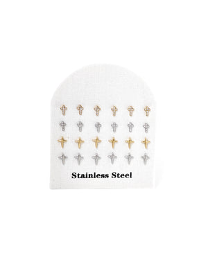 Καρφωτά σκουλαρίκια WF-S228) - Χρυσό