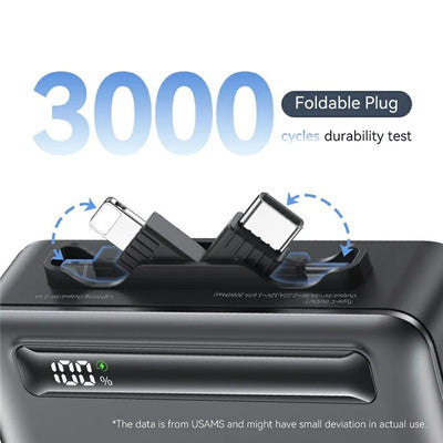 USAMS power bank CD233, USB-C/Lightning έξοδος, 4500mAh, 20W, γκρι