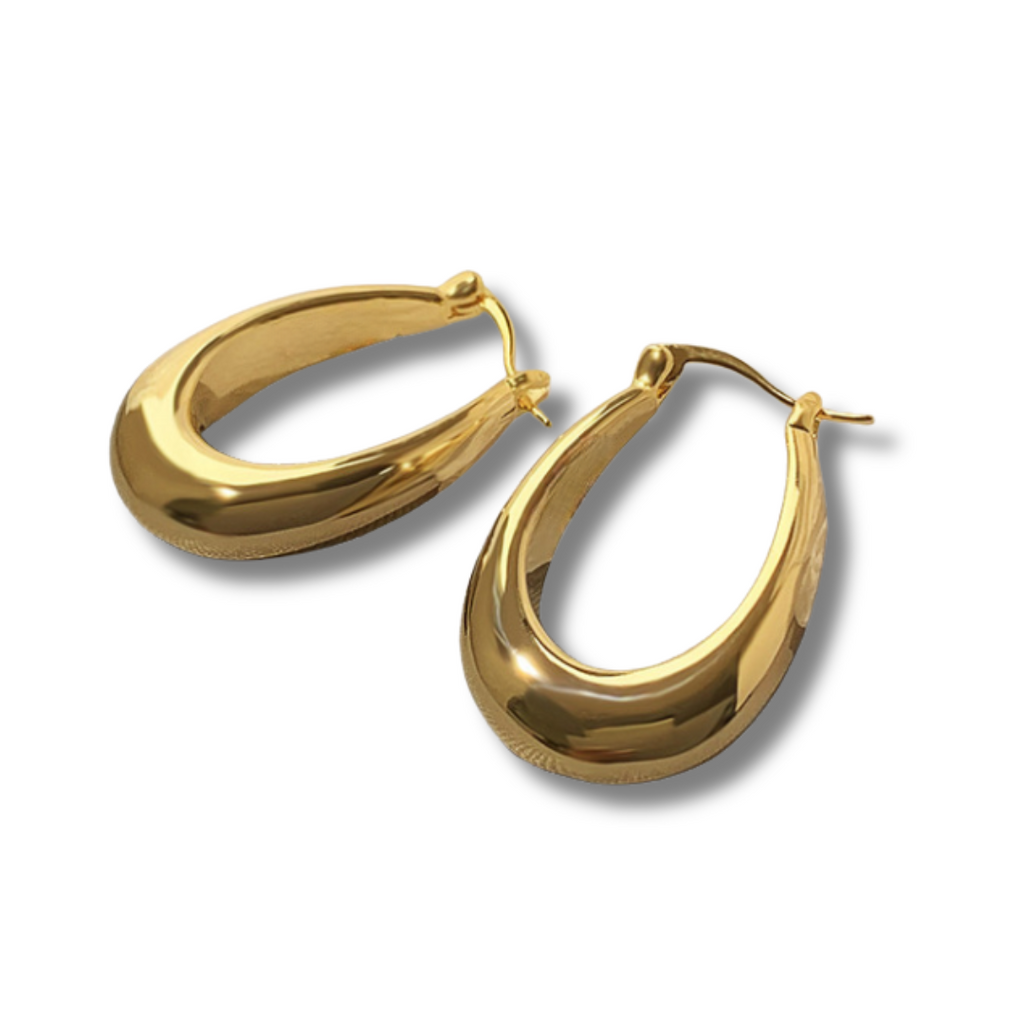 Σκουλαρίκια LM1014 Σχήμα Οβάλ Χρυσά Gold