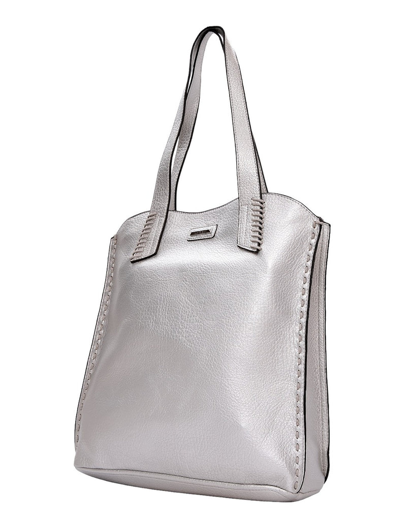 Τσάντα ώμου με νεσεσέρ - SP20083 - Ασημί