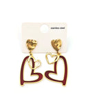 Καρφωτό σκουλαρίκι OO-S433 - Κόκκινο