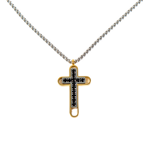 Κλασσικό Ατσάλινο Κολιέ Σταυρός