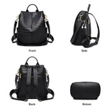 Δερμάτινo Γυναικείo Σακίδιο Πλάτης Foxer 9113V091F μαύρο