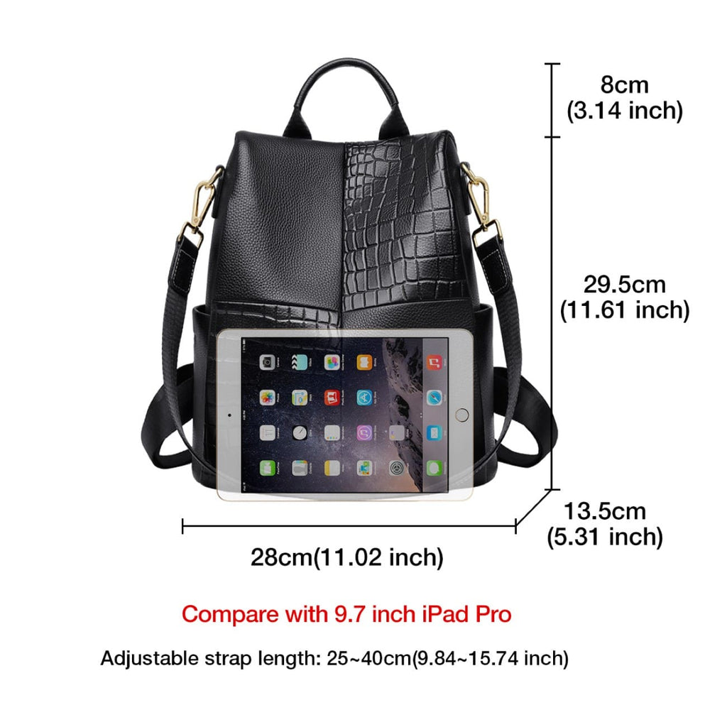 Δερμάτινo Γυναικείo Σακίδιο Πλάτης Foxer 9113V091F μαύρο