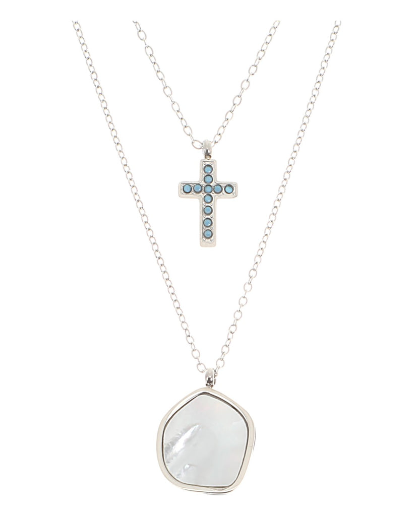 Κρεμαστό λαιμού AQE-9828-5 - Ασημί