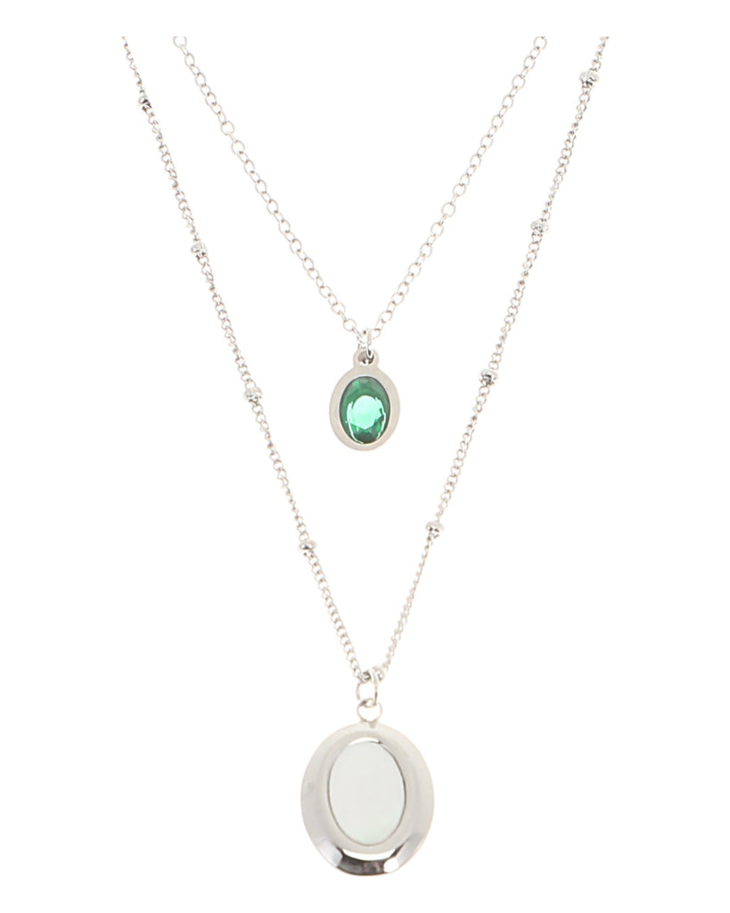 Κρεμαστό λαιμού AQE-9826-5 - Ασημί