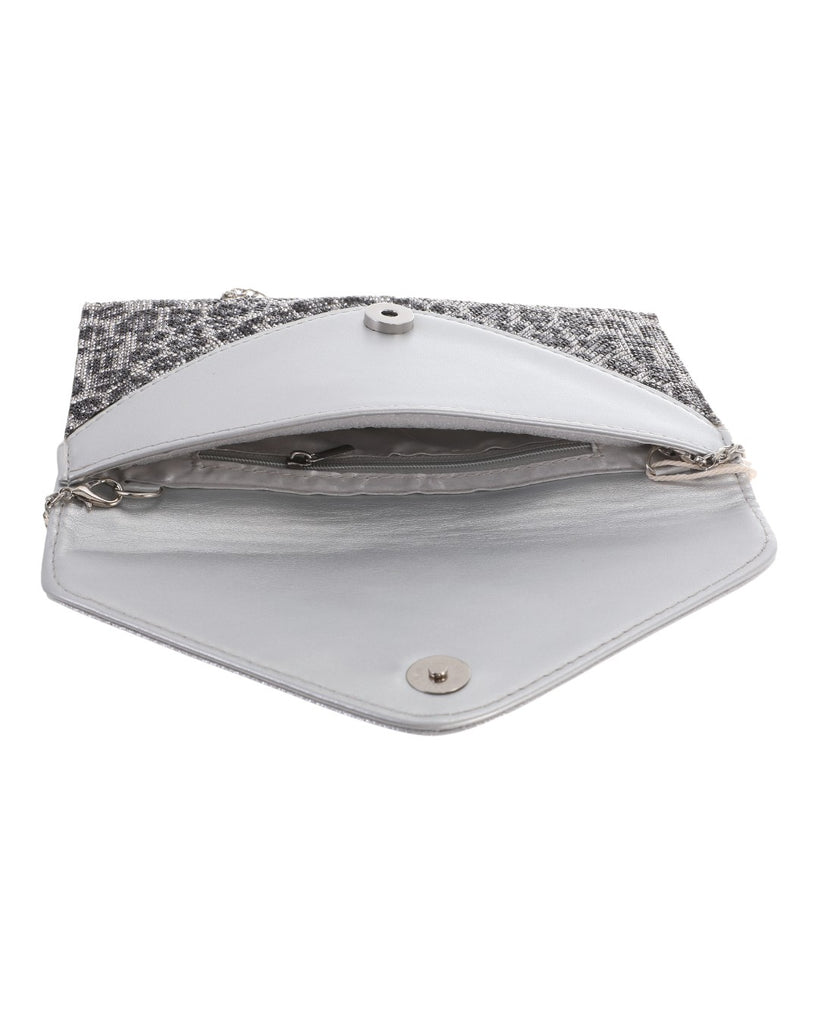 Τσάντα φάκελος clutch MD2509 - Ασημί