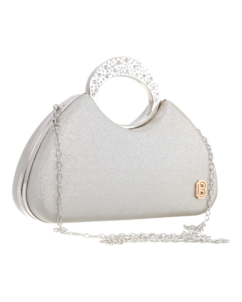 Τσάντα φάκελος clutch JH2241 - Ασημί