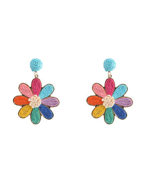 Ψάθινο σκουλαρίκι SASA-9970-13 - Rainbow