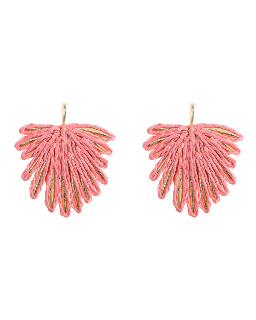 Ψάθινο σκουλαρίκι SASA-9968-13 - Ροζ