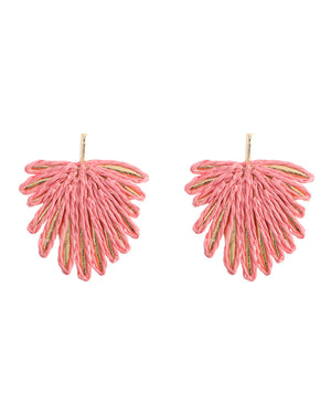 Ψάθινο σκουλαρίκι SASA-9968-13 - Ροζ