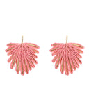 Ψάθινο σκουλαρίκι SASA-9968-13 - Ροζ