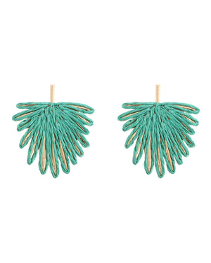 Ψάθινο σκουλαρίκι SASA-9968-13 - Πράσινο