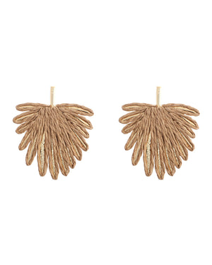 Ψάθινο σκουλαρίκι SASA-9968-13 - Σκούρο Μπέζ