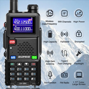 BAOFENG ασύρματος πομποδέκτης UV-5RH, VHF/UHF, 10W, μαύρος