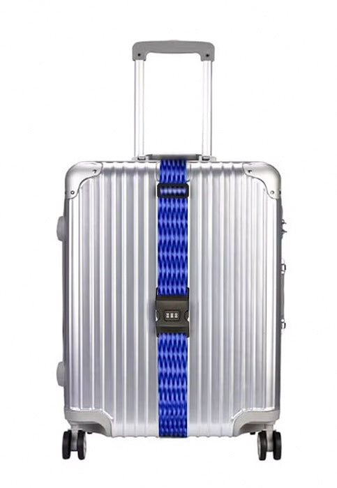 Ιμάντας βαλίτσας DA81 με λουκέτο συνδυασμού, ρυθμιζόμενος, 4m, μπλε