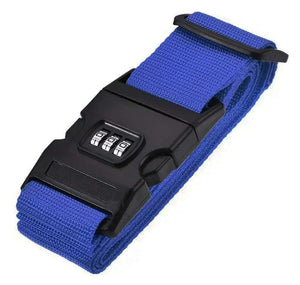 Ιμάντας βαλίτσας DA81 με λουκέτο συνδυασμού, ρυθμιζόμενος, 4m, μπλε