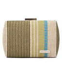 Ψάθινο τσαντάκι clutch -21897 - Πράσινο