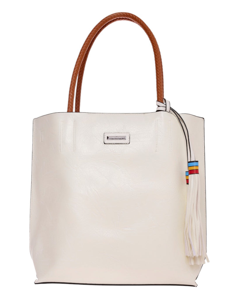 Τσάντα ώμου με νεσεσέρ - KX8061 - Ασπρο