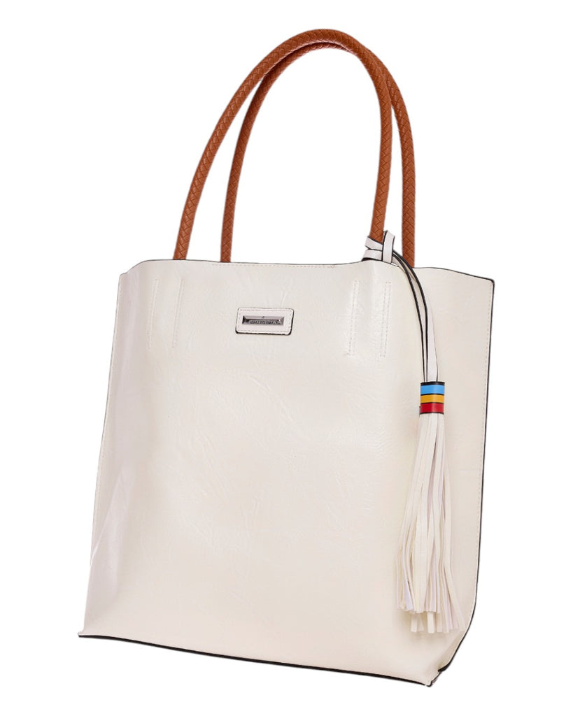 Τσάντα ώμου με νεσεσέρ - KX8061 - Ασπρο