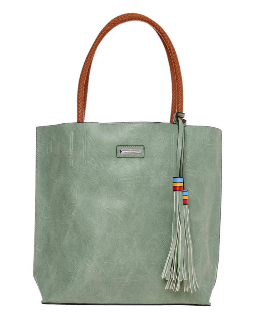 Τσάντα ώμου με νεσεσέρ - KX8061 - Πράσινο