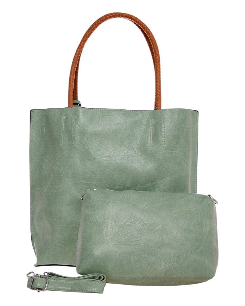 Τσάντα ώμου με νεσεσέρ - KX8061 - Πράσινο