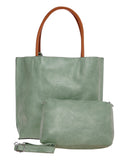 Τσάντα ώμου με νεσεσέρ - KX8061 - Πράσινο
