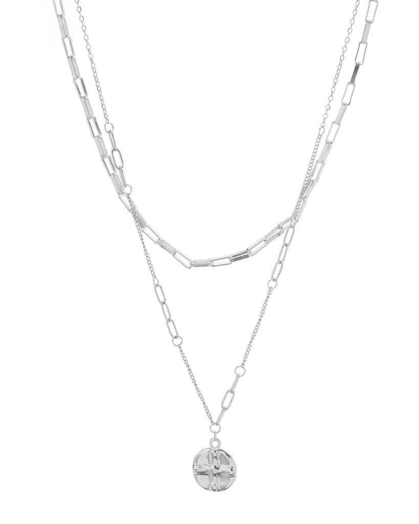 Διπλή αλυσίδα λαιμού HS4607-10 - Ασημί