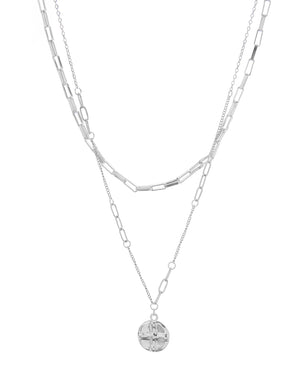 Διπλή αλυσίδα λαιμού HS4607-10 - Ασημί