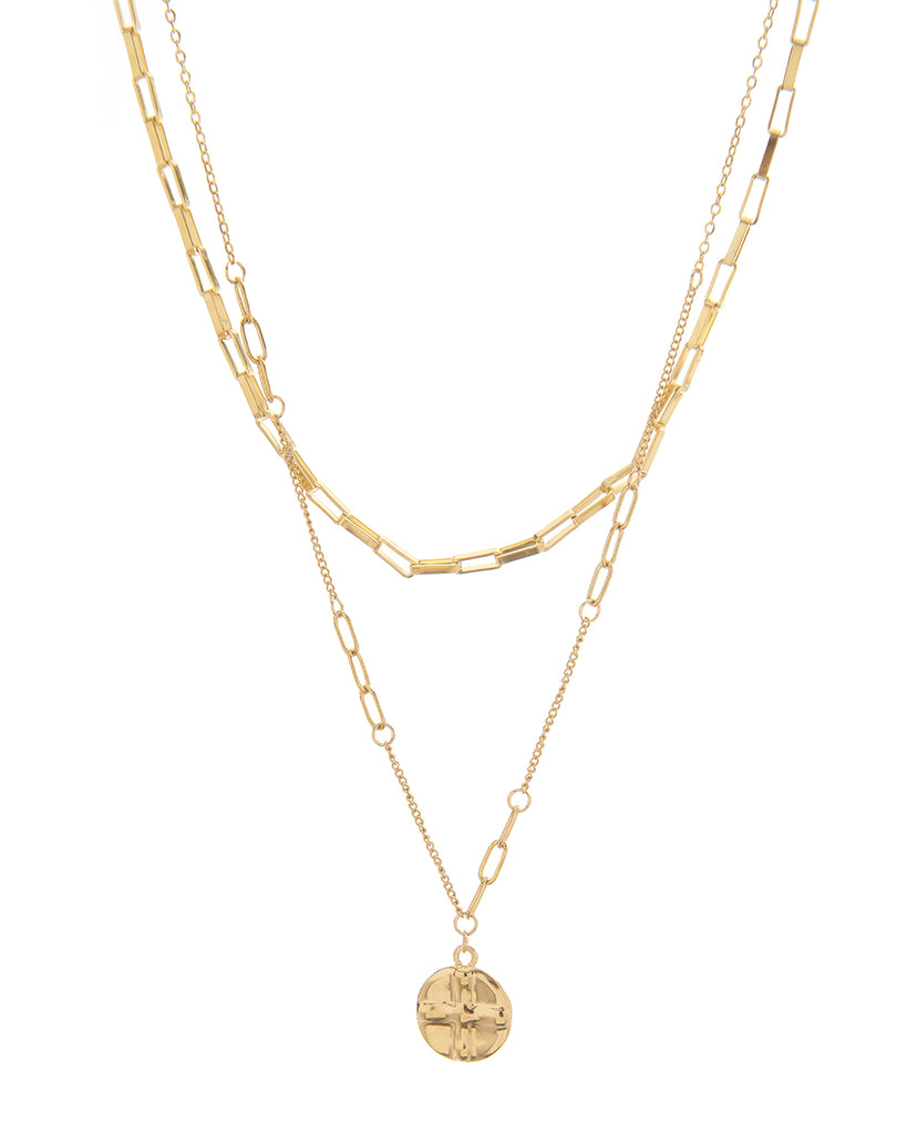 Διπλή αλυσίδα λαιμού HS4607-10 - Χρυσό